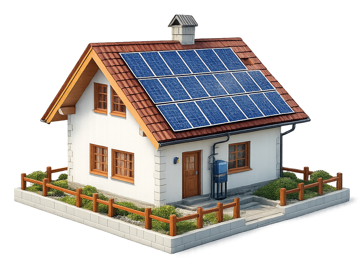 Casa com instalação solar Solar Vision